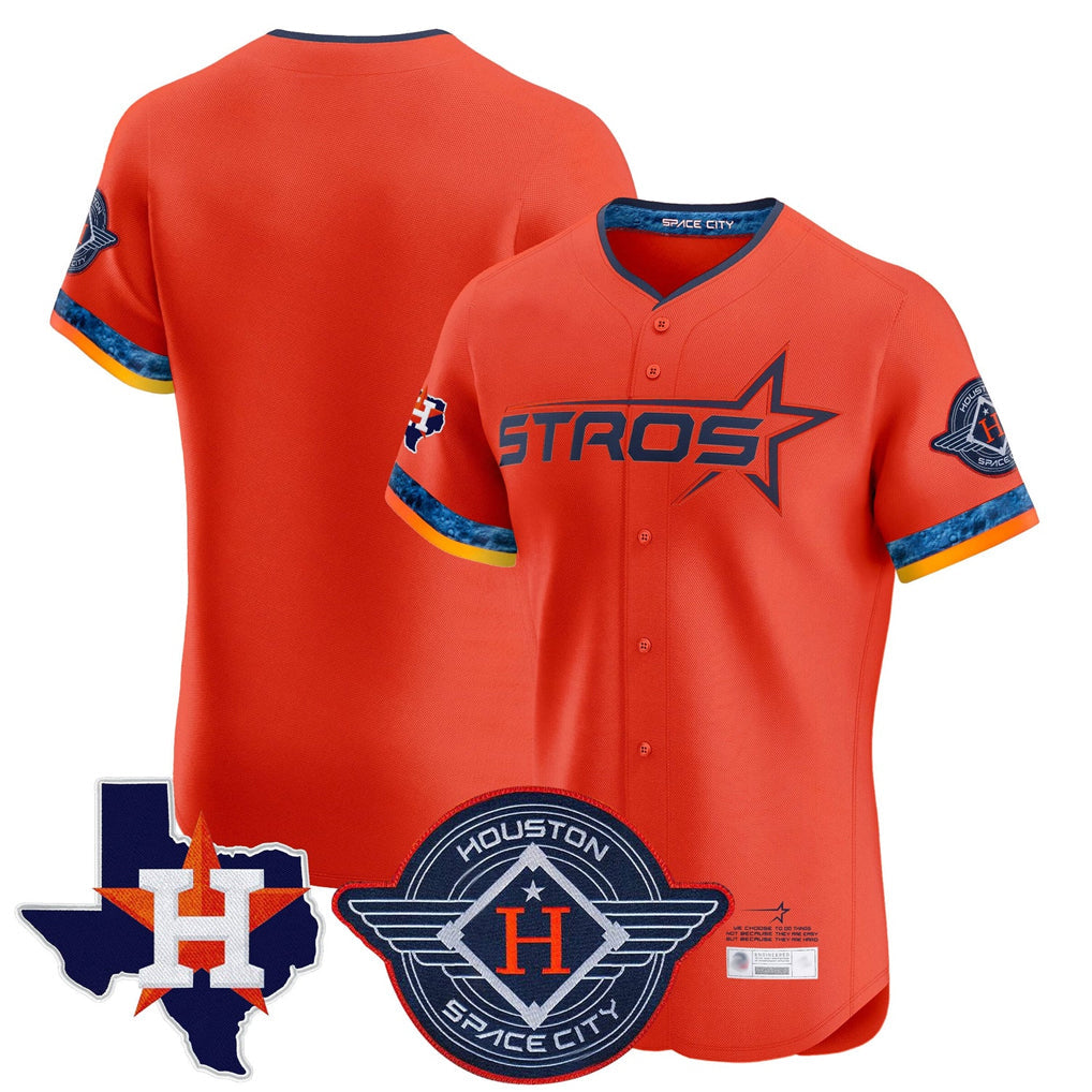 Silnrao H.Astros Orange City Connect Texas Patch Vapor Premier Blank Player Limited Elite Home Stitched Jerseys