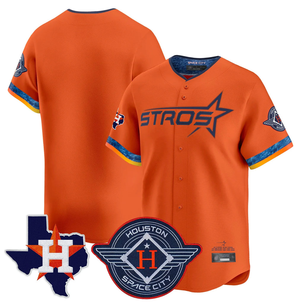 Silnrao H.Astros Orange City Connect Texas Patch Vapor Premier Blank Player Limited Home Stitched Jerseys