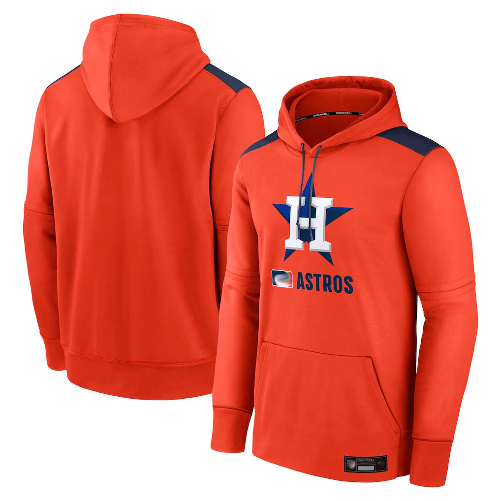Silnrao H.Astros Orange Club Fleece Pullover Hoodie Blank Player Stitched Jerseys