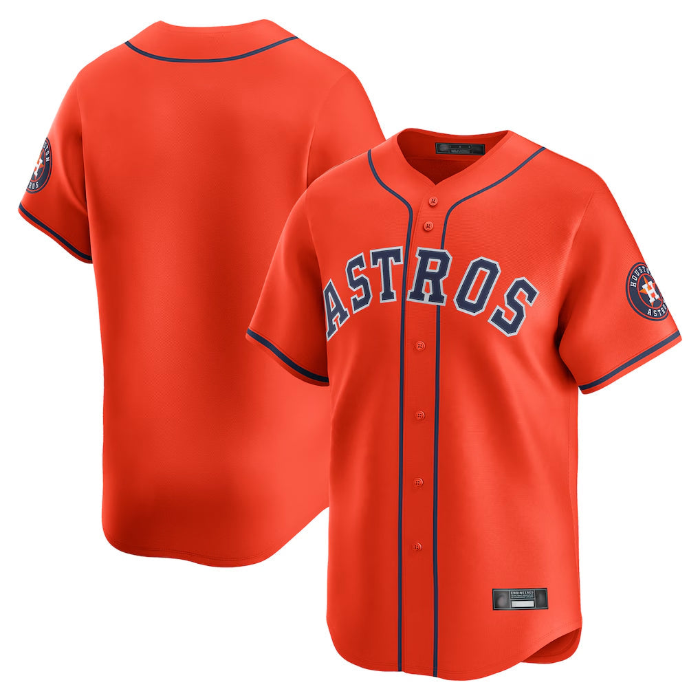 Silnrao H.Astros Orange Home Limited Blank Player Stitched Jerseys