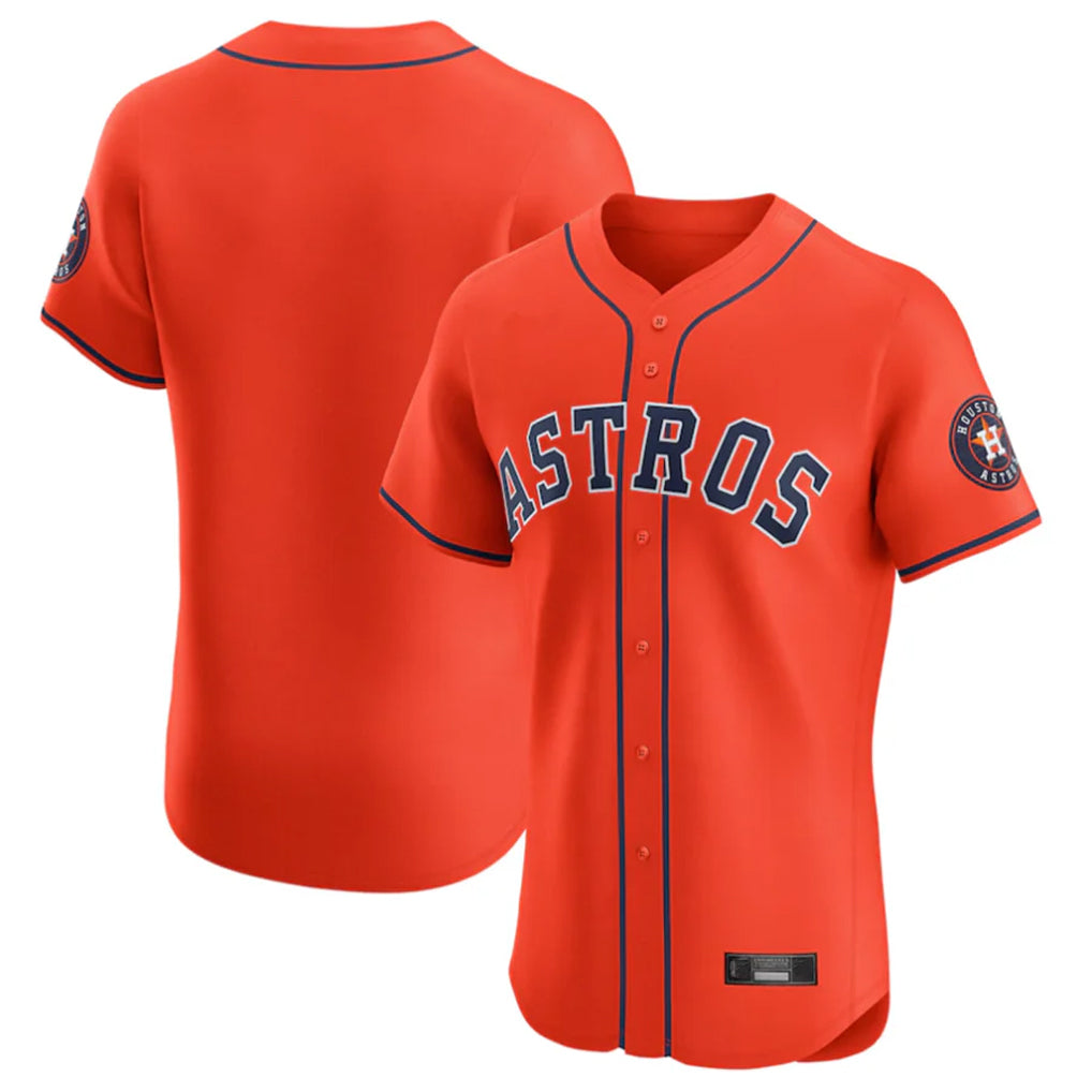 Silnrao H.Astros Orange Home Limited Elite Blank Player Stitched Jerseys