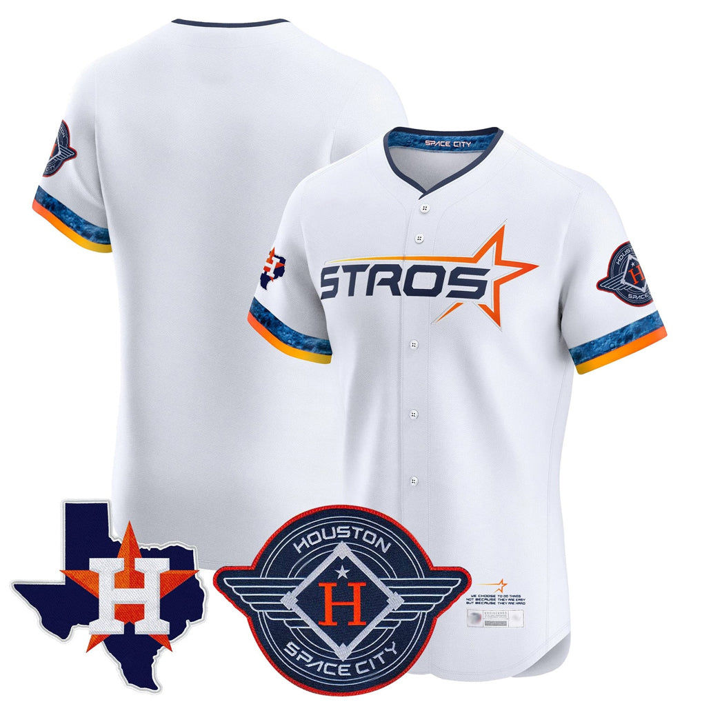 Silnrao H.Astros White City Connect Texas Patch Vapor Premier Blank Player Limited Elite Home Stitched Jerseys