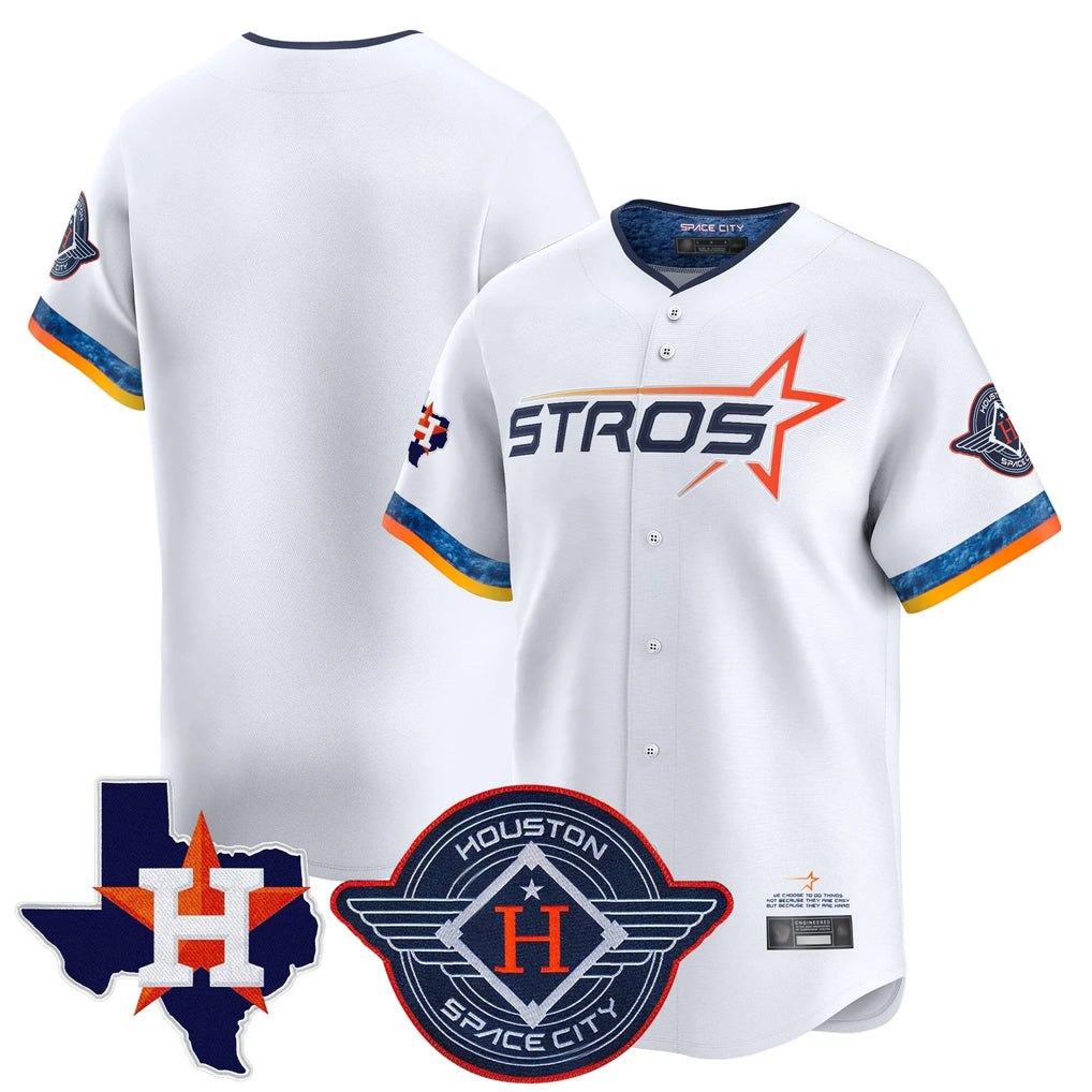 Silnrao H.Astros White City Connect Texas Patch Vapor Premier Blank Player Limited Home Stitched Jerseys