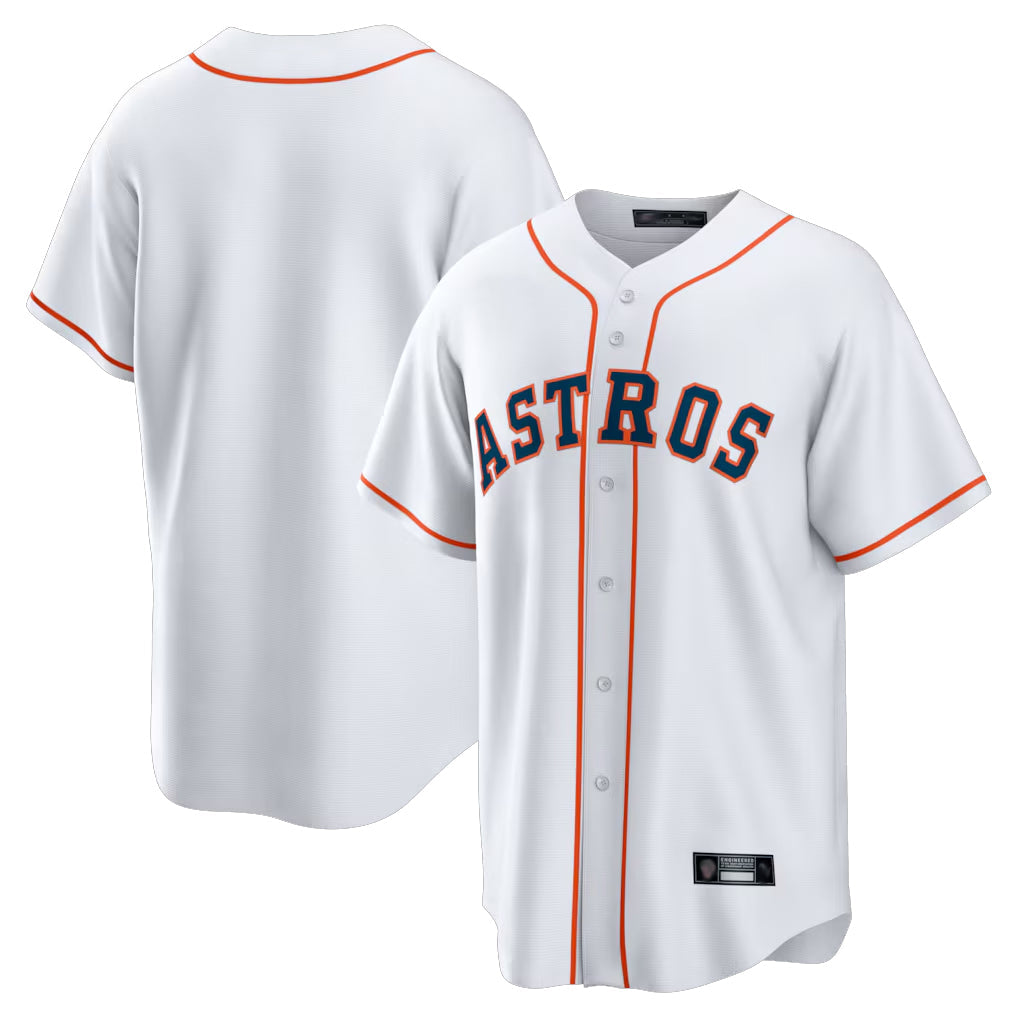 Silnrao H.Astros White Home Game Blank Player Stitched Jerseys