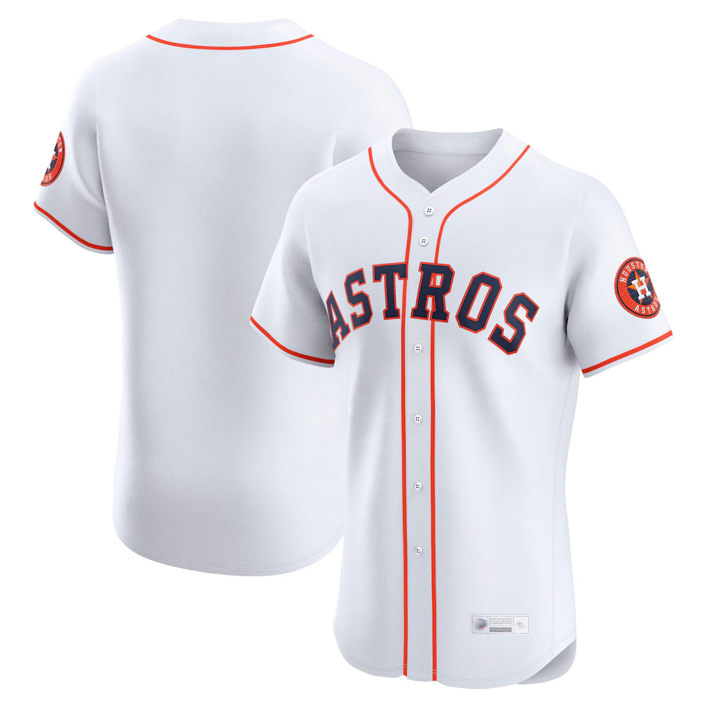 Silnrao H.Astros White Home Limited Elite Blank Player Stitched Jerseys