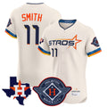 Silnrao H.Astros #11 Cam Smith Player Cream City Connect Texas Patch Vapor Premier Limited Elite Home Stitched Jerseys