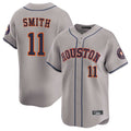 Silnrao H.Astros #11 Cam Smith Player Gray Home Limited Stitched Jerseys