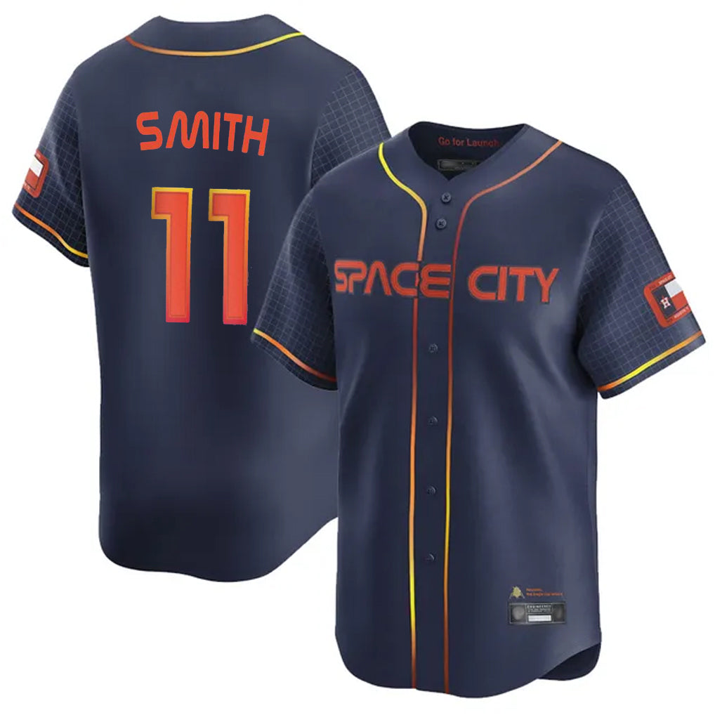 Silnrao H.Astros #11 Cam Smith Player Navy City Connect Home Limited Stitched Jerseys
