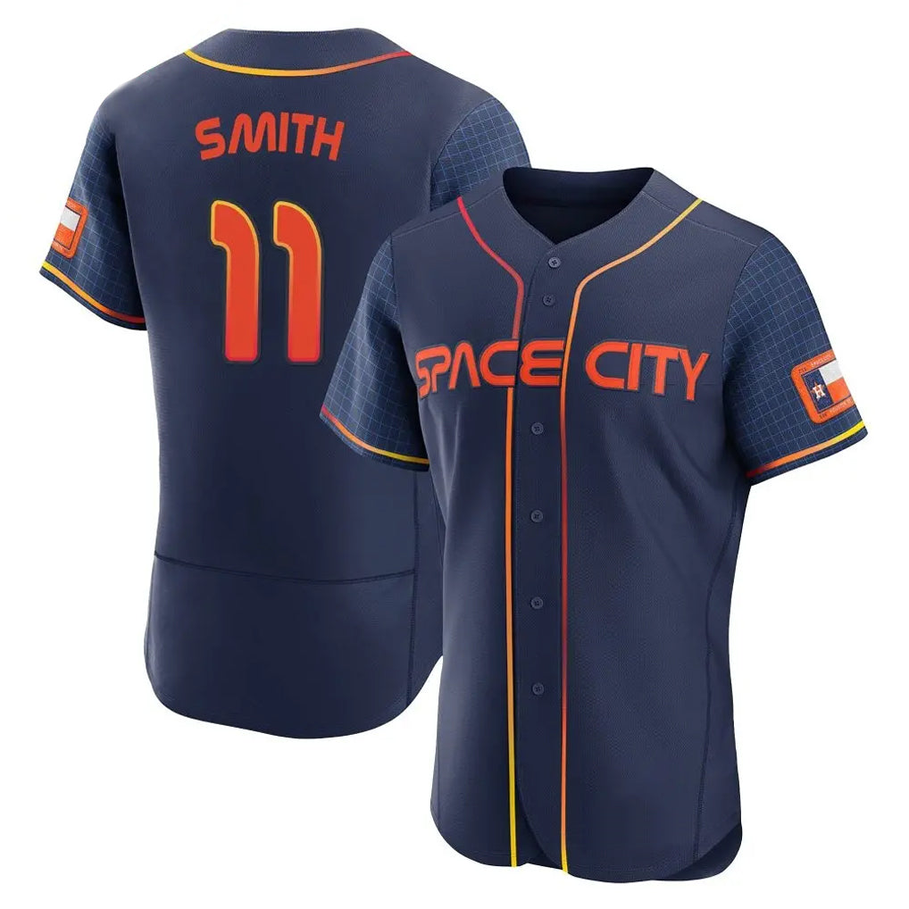 Silnrao H.Astros #11 Cam Smith Player Navy City Connect Limited Elite Home Stitched Jerseys