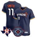 Silnrao H.Astros #11 Cam Smith Player Navy City Connect Texas Patch Vapor Premier Limited Elite Home Stitched Jerseys