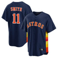 Silnrao H.Astros #11 Cam Smith Player Navy Home Game Stitched Jerseys