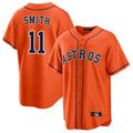 Silnrao H.Astros #11 Cam Smith Player Orange Home Game Stitched Jerseys