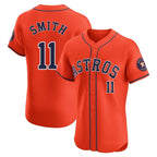 Silnrao H.Astros #11 Cam Smith Player Orange Home Limited Elite Stitched Jerseys