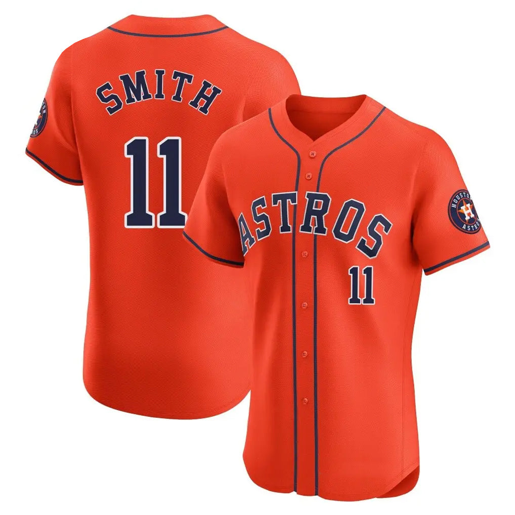 Silnrao H.Astros #11 Cam Smith Player Orange Home Limited Elite Stitched Jerseys