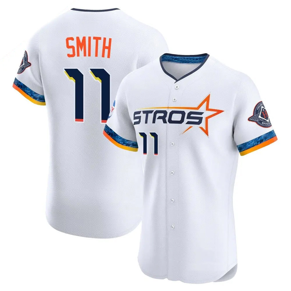 Silnrao H.Astros #11 Cam Smith Player White City Connect Limited Elite Home Stitched Jerseys