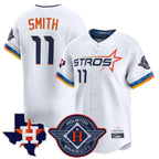 Silnrao H.Astros #11 Cam Smith Player White City Connect Texas Patch Vapor Premier Limited Home Stitched Jerseys