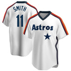 Silnrao H.Astros #11 Cam Smith Player White Cooperstown Collection T-shirt Stitched Jerseys