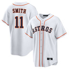 Silnrao H.Astros #11 Cam Smith Player White Home Game Stitched Jerseys