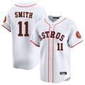 Silnrao H.Astros #11 Cam Smith Player White Home Limited Stitched Jerseys