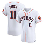 Silnrao H.Astros #11 Cam Smith Player White Limited Elite Home Stitched Jerseys
