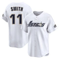 Silnrao H.Astros #11 Cam Smith Player White Throwback Cooperstown Collection Limited Stitched Jerseys