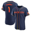 Silnrao H.Astros #1 Carlos Correa Player Navy City Connect Limited Elite Home Stitched Jerseys