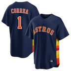 Silnrao H.Astros #1 Carlos Correa Player Navy Home Game Stitched Jerseys