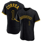Silnrao H.Astros #1 Carlos Correa Player Snake Skin City Limited Elite Home Stitched Jerseys
