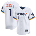 Silnrao H.Astros #1 Carlos Correa Player White City Connect Limited Home Stitched Jerseys