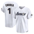 Silnrao H.Astros #1 Carlos Correa Player White Throwback Cooperstown Collection Limited Stitched Jerseys