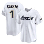 Silnrao H.Astros #1 Carlos Correa Player White Throwback Cooperstown Collection Limited Stitched Jerseys