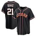 Silnrao H.Astros #21 Yainer Diaz Player Black Fashion Out Home Game Stitched Jerseys
