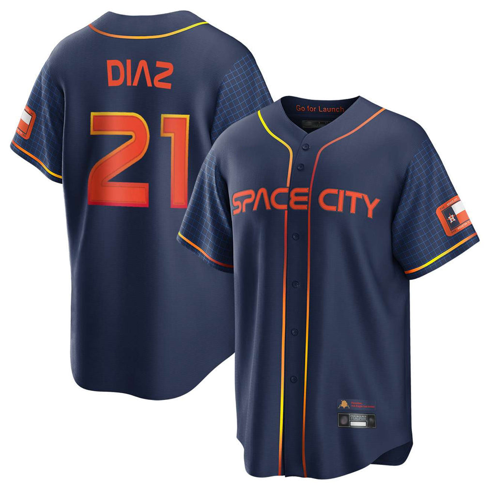 Silnrao H.Astros #21 Yainer Diaz Player Navy City Connect Home Game Stitched Jerseys