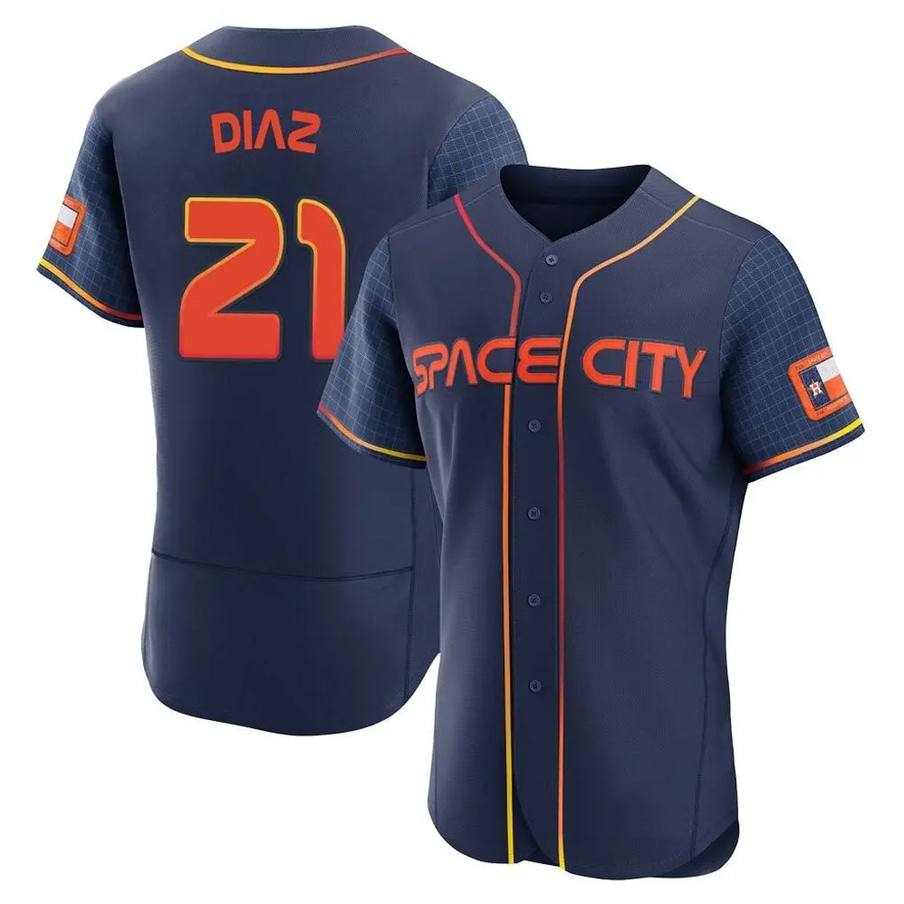 Silnrao H.Astros #21 Yainer Diaz Player Navy City Connect Limited Elite Home Stitched Jerseys