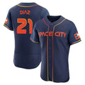 Silnrao H.Astros #21 Yainer Diaz Player Navy City Connect Limited Elite Home Stitched Jerseys
