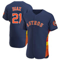 Silnrao H.Astros #21 Yainer Diaz Player Navy Home Limited Elite Stitched Jerseys