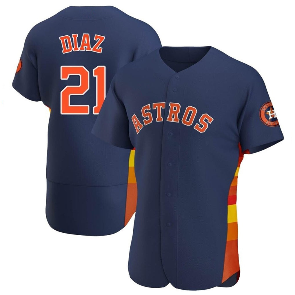 Silnrao H.Astros #21 Yainer Diaz Player Navy Home Limited Elite Stitched Jerseys