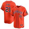 Silnrao H.Astros #21 Yainer Diaz Player Orange Home Limited Stitched Jerseys