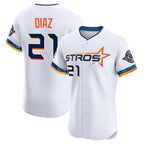 Silnrao H.Astros #21 Yainer Diaz Player White City Connect Limited Elite Home Stitched Jerseys