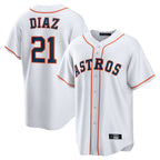 Silnrao H.Astros #21 Yainer Diaz Player White Home Game Stitched Jerseys