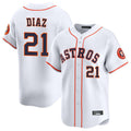 Silnrao H.Astros #21 Yainer Diaz Player White Home Limited Stitched Jerseys