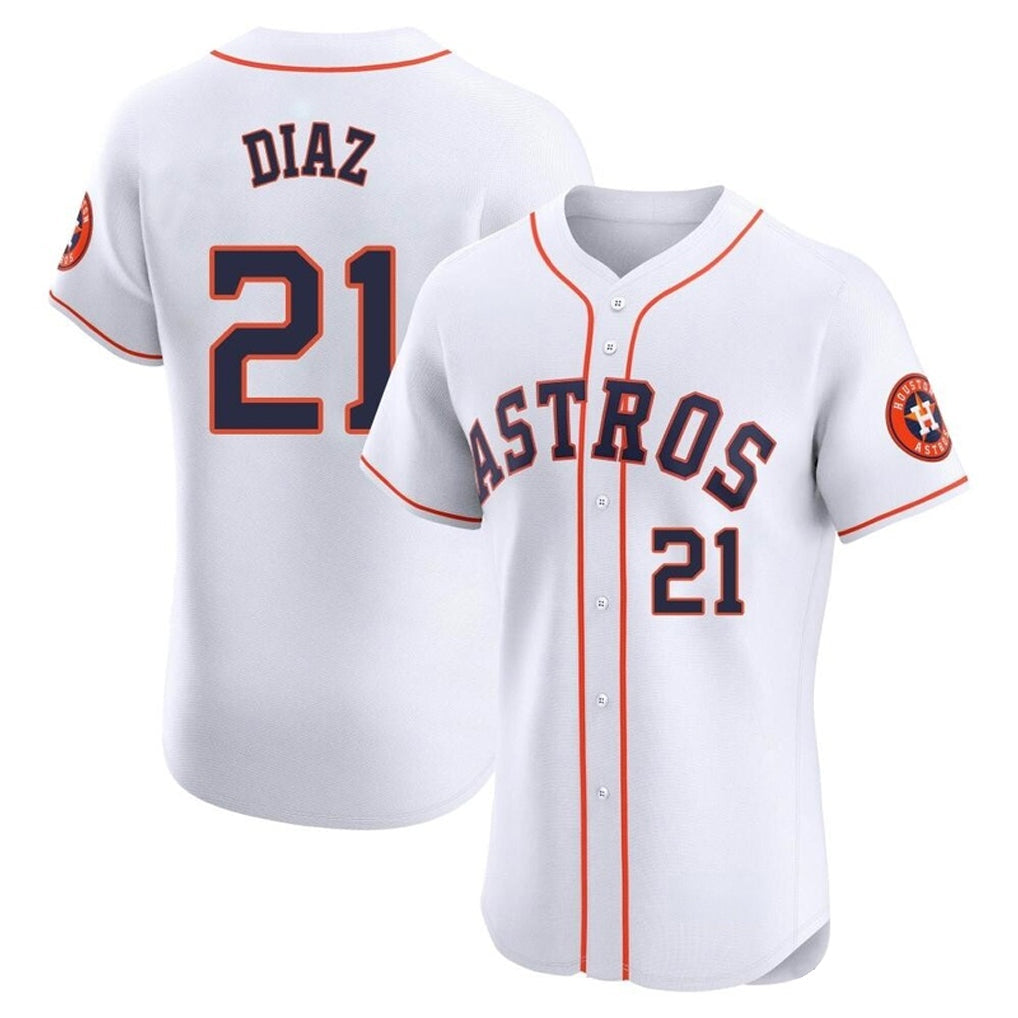 Silnrao H.Astros #21 Yainer Diaz Player White Limited Elite Home Stitched Jerseys