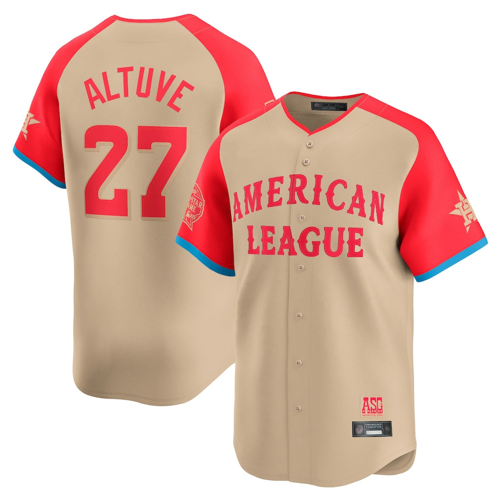 Silnrao H.Astros #27 Jose Altuve Player Cream American League All-Star Game Limited Stitched Jerseys