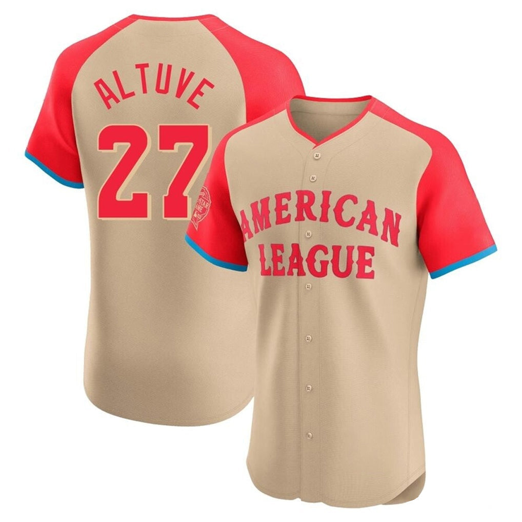 Silnrao H.Astros #27 Jose Altuve Player Cream American League All-Star Limited Elite Home Stitched Jerseys