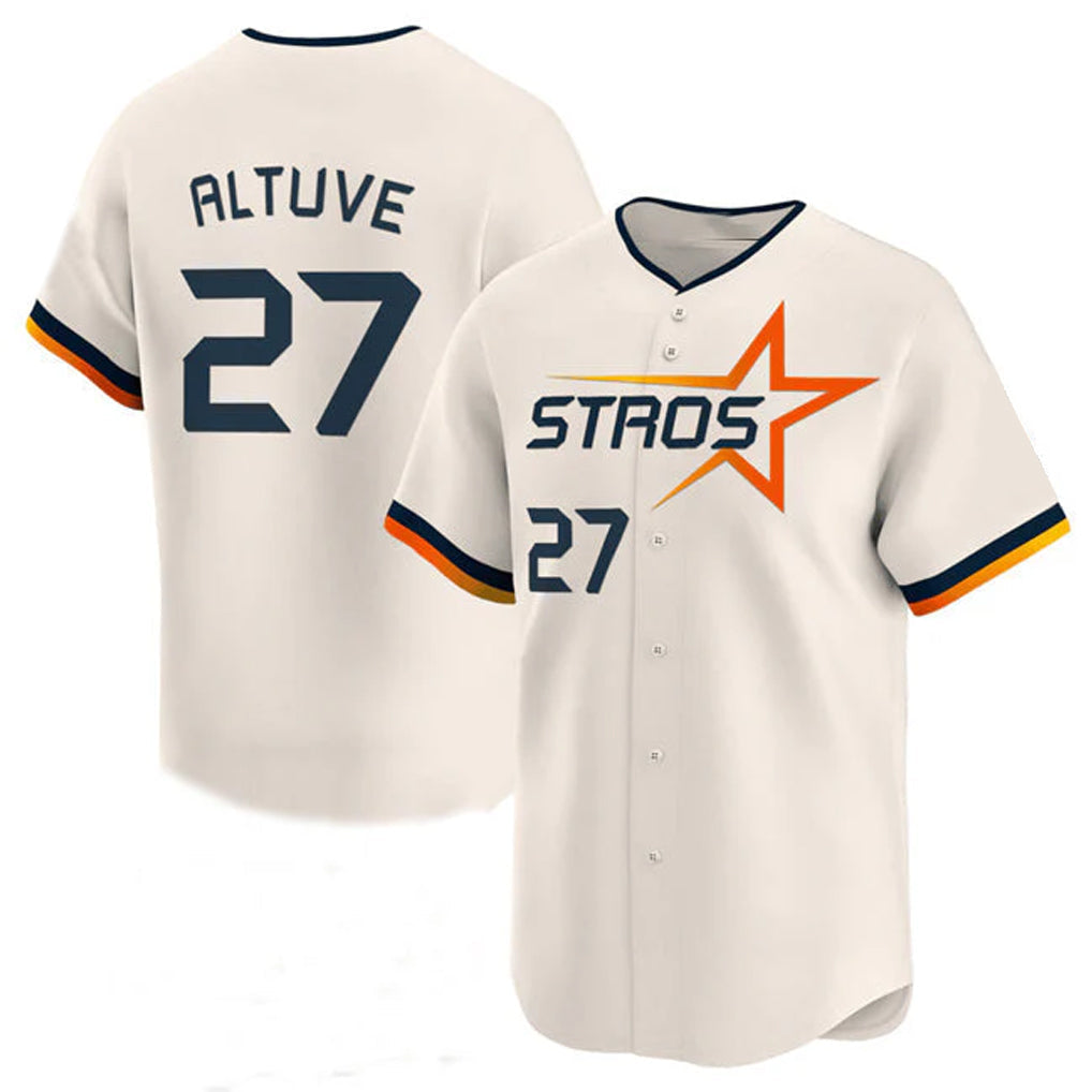 Silnrao H.Astros #27 Jose Altuve Player Cream City Connect Limited Home Stitched Jerseys