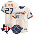 Silnrao H.Astros #27 Jose Altuve Player Cream City Connect Texas Patch Vapor Premier Limited Home Stitched Jerseys