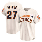 Silnrao H.Astros #27 Jose Altuve Player Cream Throwback Cooperstown Collection Limited Stitched Jerseys