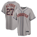Silnrao H.Astros #27 Jose Altuve Player Gray Home Game Stitched Jerseys