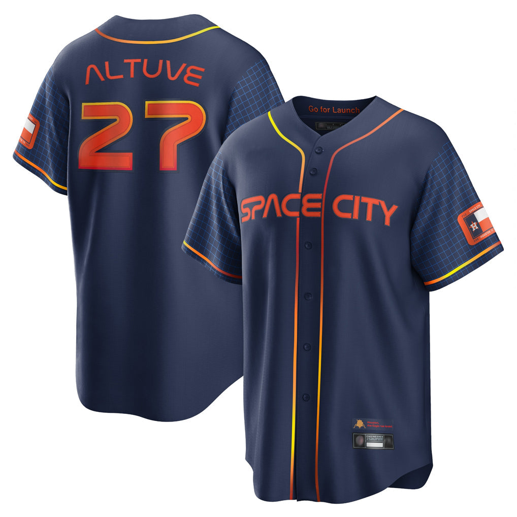Silnrao H.Astros #27 Jose Altuve Player Navy City Connect Home Game Stitched Jerseys