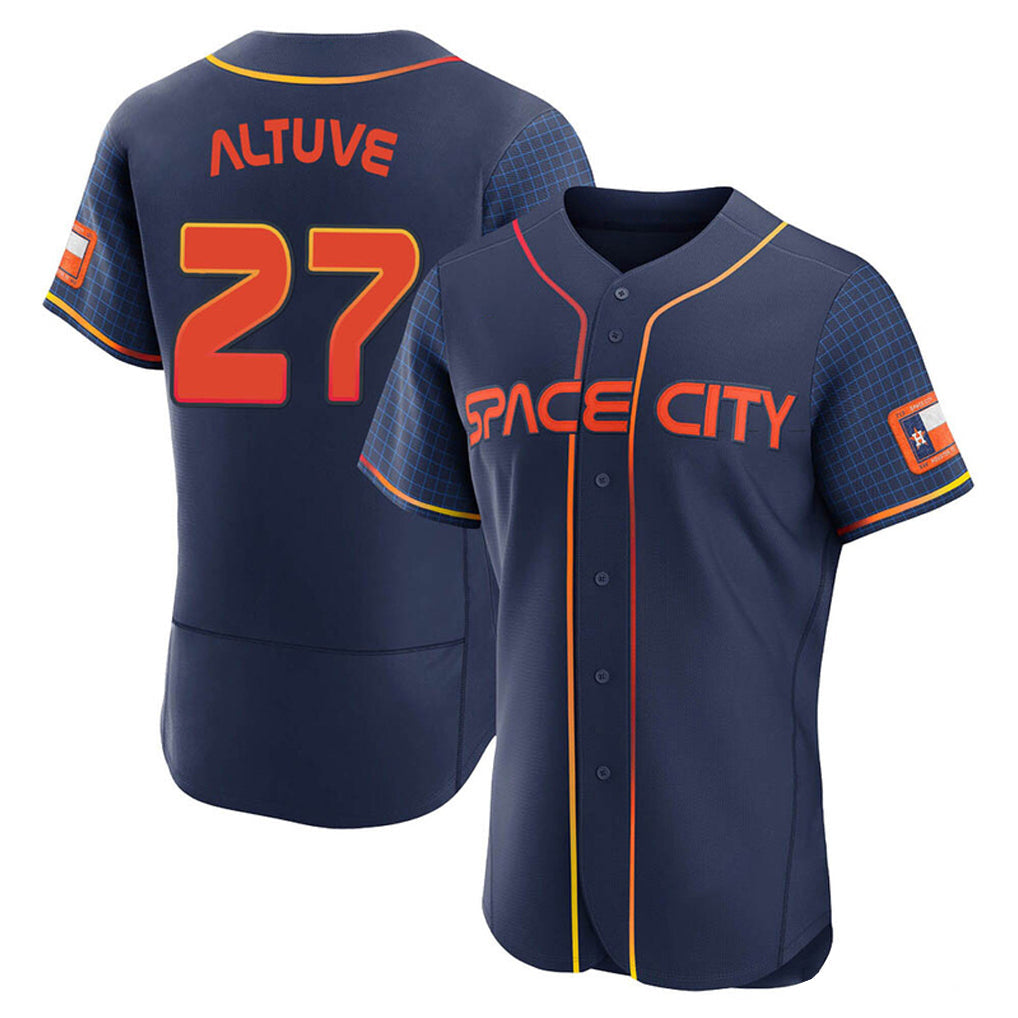 Silnrao H.Astros #27 Jose Altuve Player Navy City Connect Limited Elite Home Stitched Jerseys